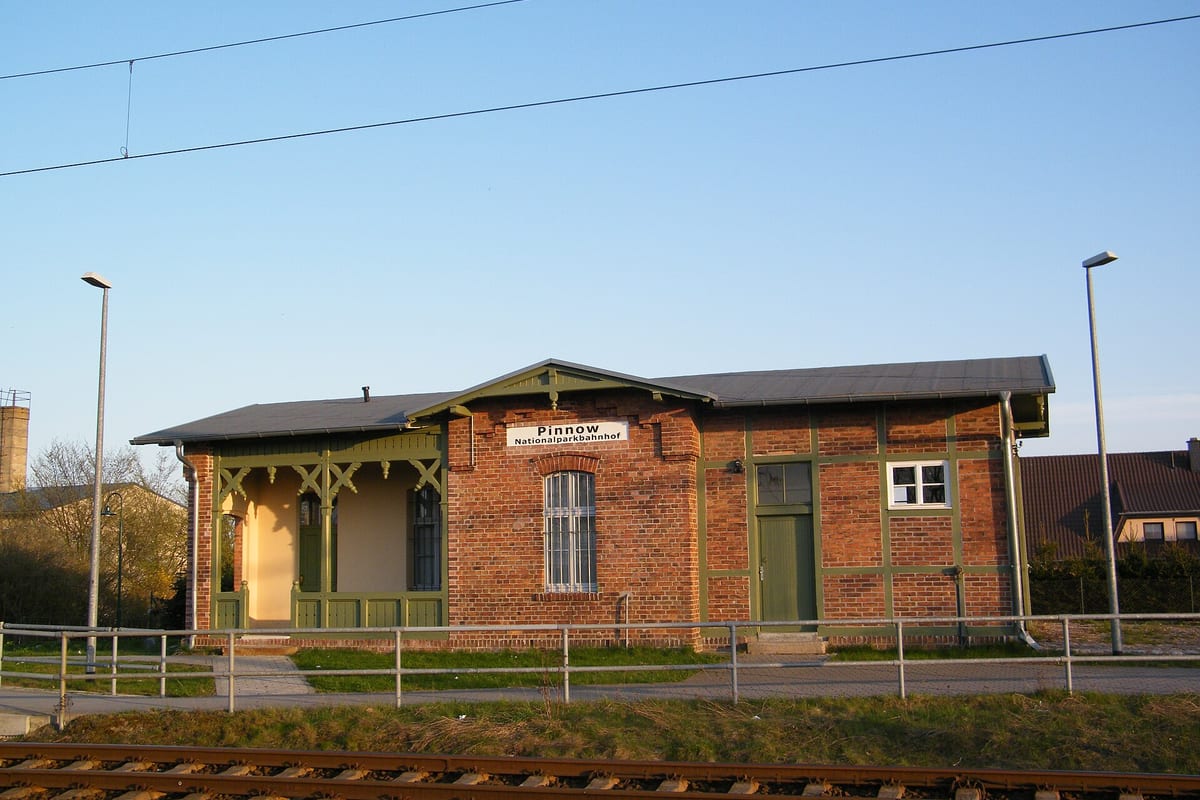 Station building in Pinnow, near Angermünde, Germany